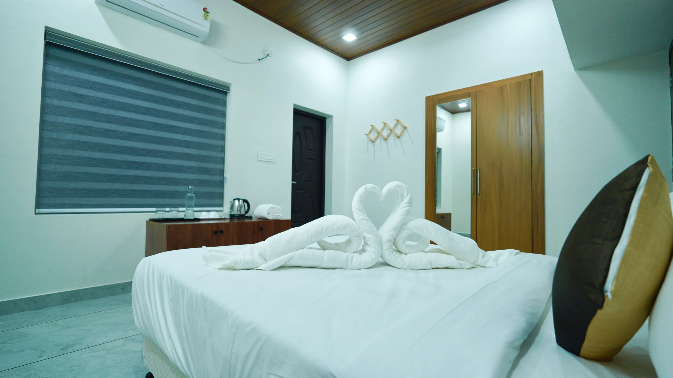 luxury ac bedroom at private pool villa kochi